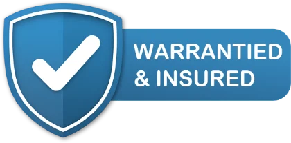 warrantied-insured Warrantied and insured badge